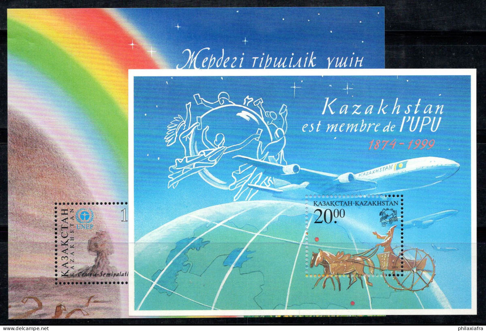 Kazakhstan 1999 Mi. Bl. 15-16 Bloc Feuillet 100% Neuf ** Protection De La Vie, UPU - Kazakistan