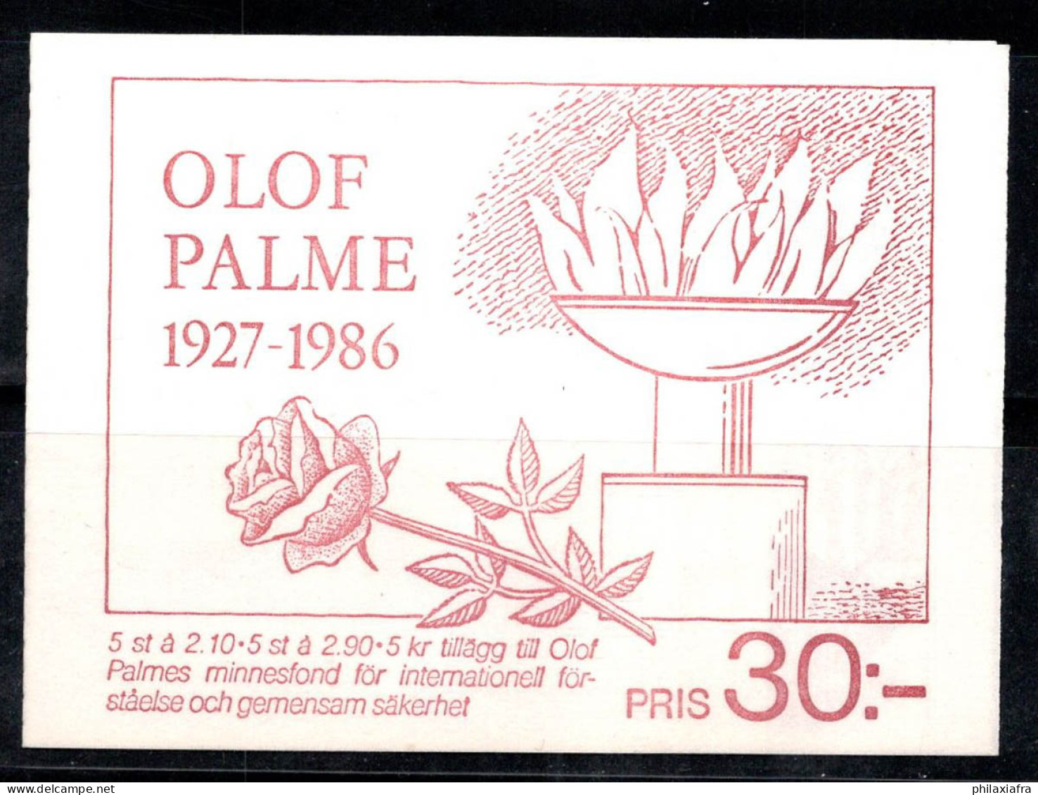 Suède 1986 Mi. 1384-85 Carnet 100% Neuf ** Olof Palme, Premier Ministre - 1981-..