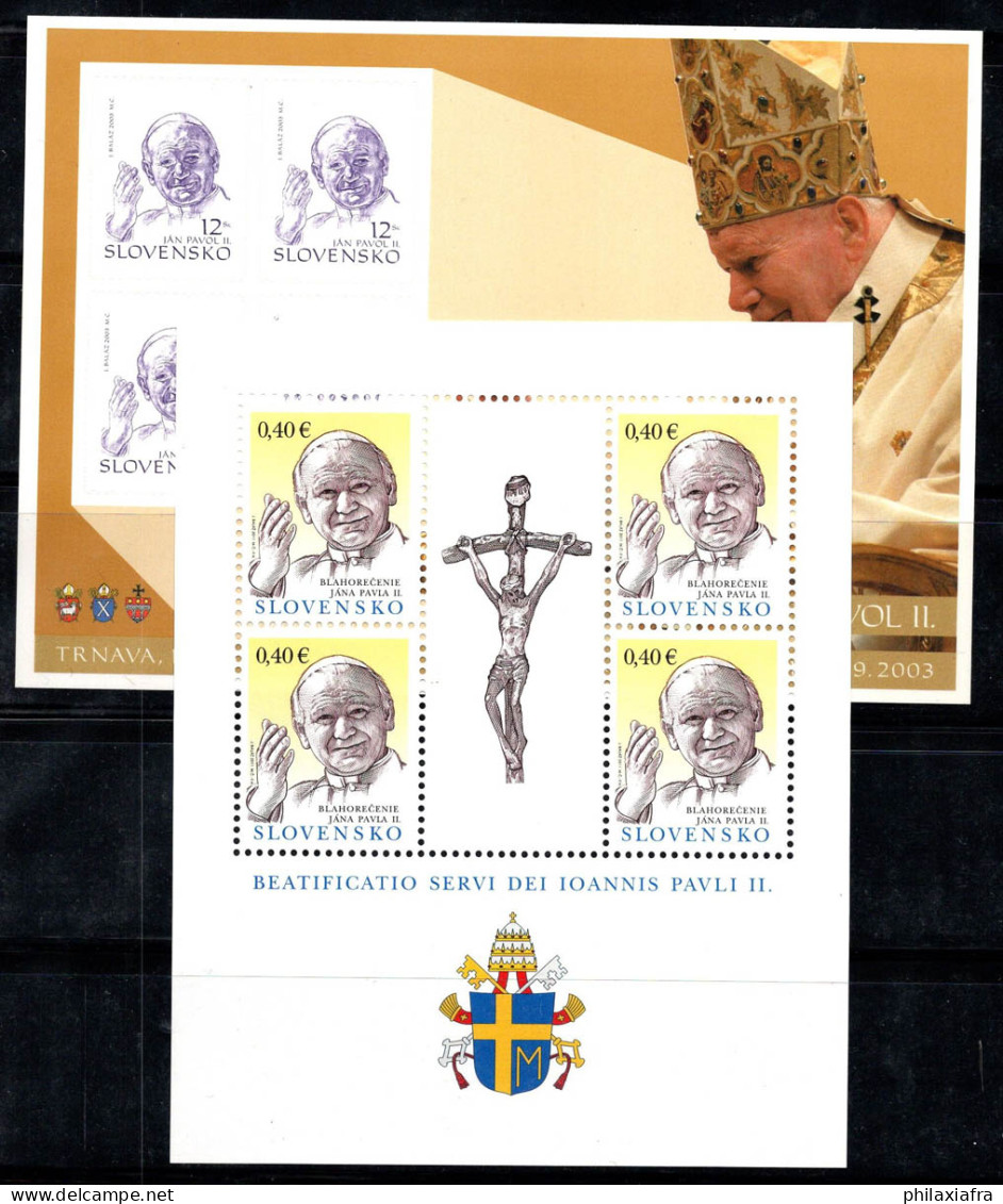 Slovaquie 2003-11 Mi. 466,660 Mini Feuille 100% Neuf ** Pape Jean-Paul II - Blocs-feuillets
