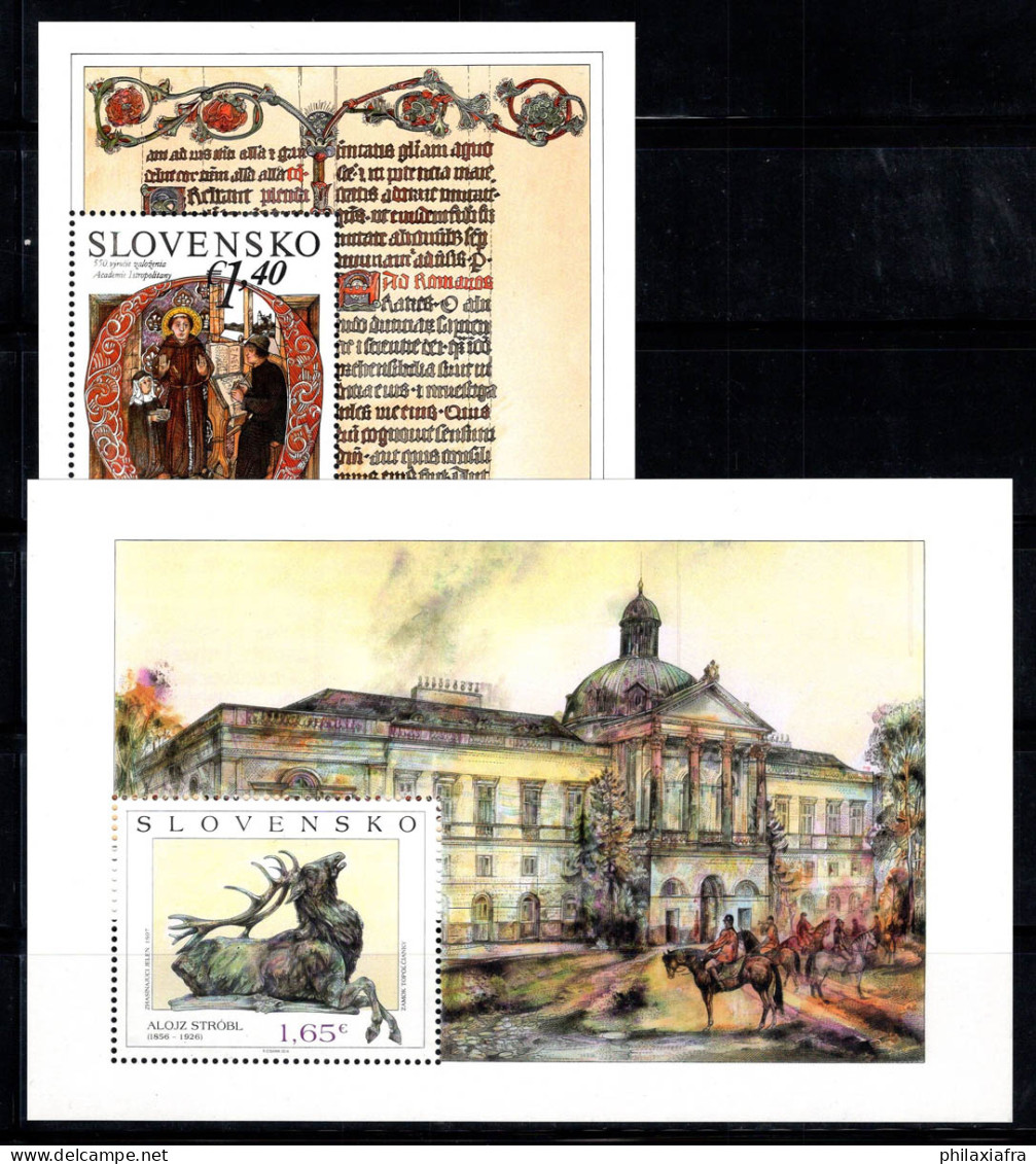 Slovaquie 2014-15 Mi. Bl.44-45 Bloc Feuillet 100% Neuf ** Œuvres D'art, Moine, Scribe - Blocks & Kleinbögen