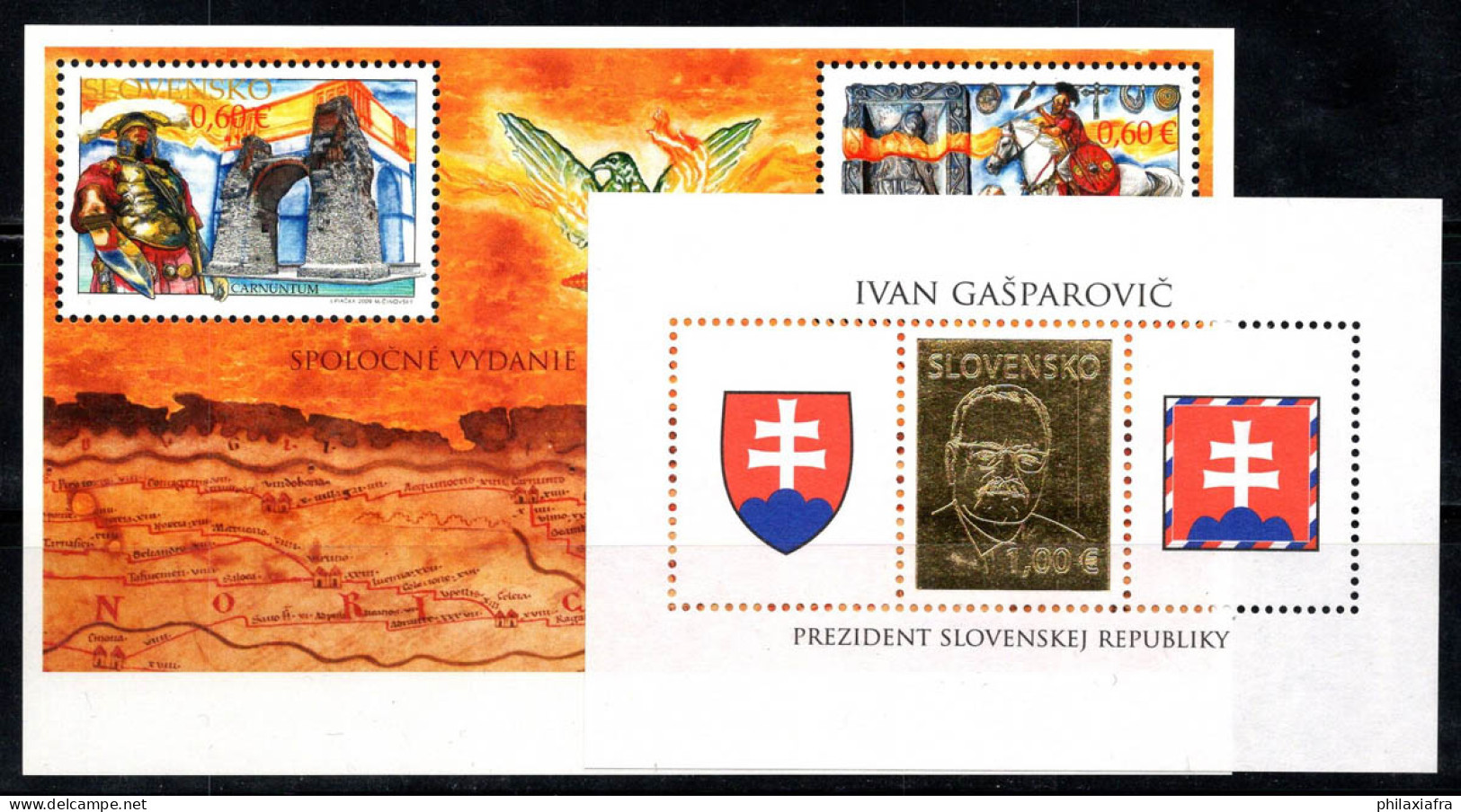 Slovaquie 2009 Mi. Bl.31-32 Bloc Feuillet 100% Neuf ** Président Gasparovic, Archéologie - Blocks & Kleinbögen