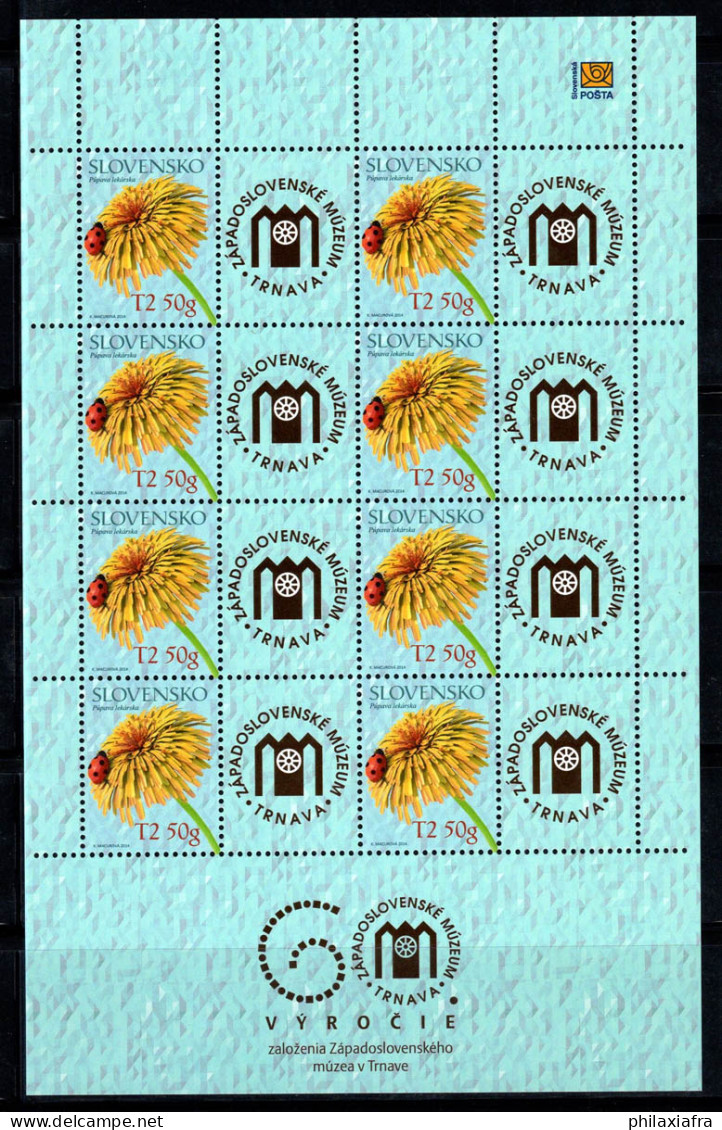 Slovaquie 2014 Mi. 739 Mini Feuille 100% Neuf ** Fleur De Pissenlit, Coccinelle - Blocks & Sheetlets