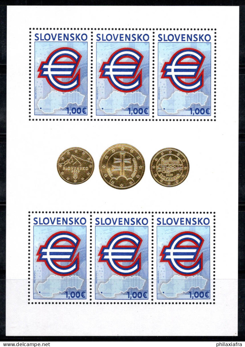 Slovaquie 2009 Mi. 596 Mini Feuille 100% Neuf ** Symbole De L'euro - Blocks & Kleinbögen