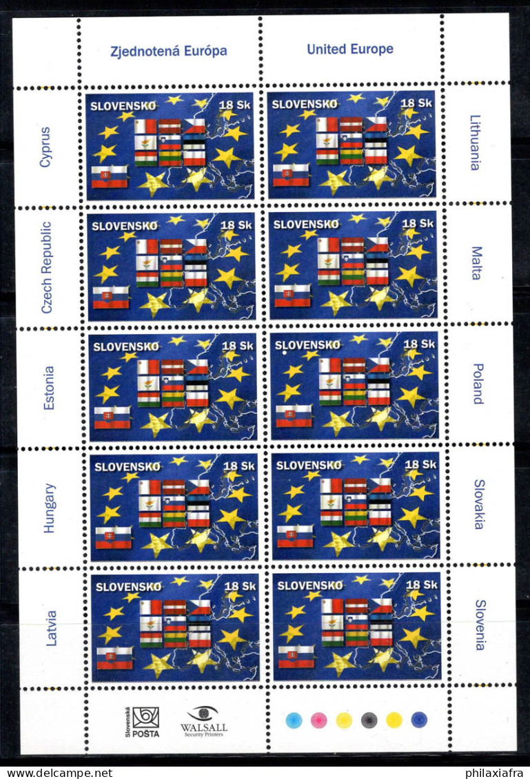 Slovaquie 2004 Mi. 484 Mini Feuille 100% Neuf ** Drapeaux De L'Union Européenne - Blocks & Kleinbögen