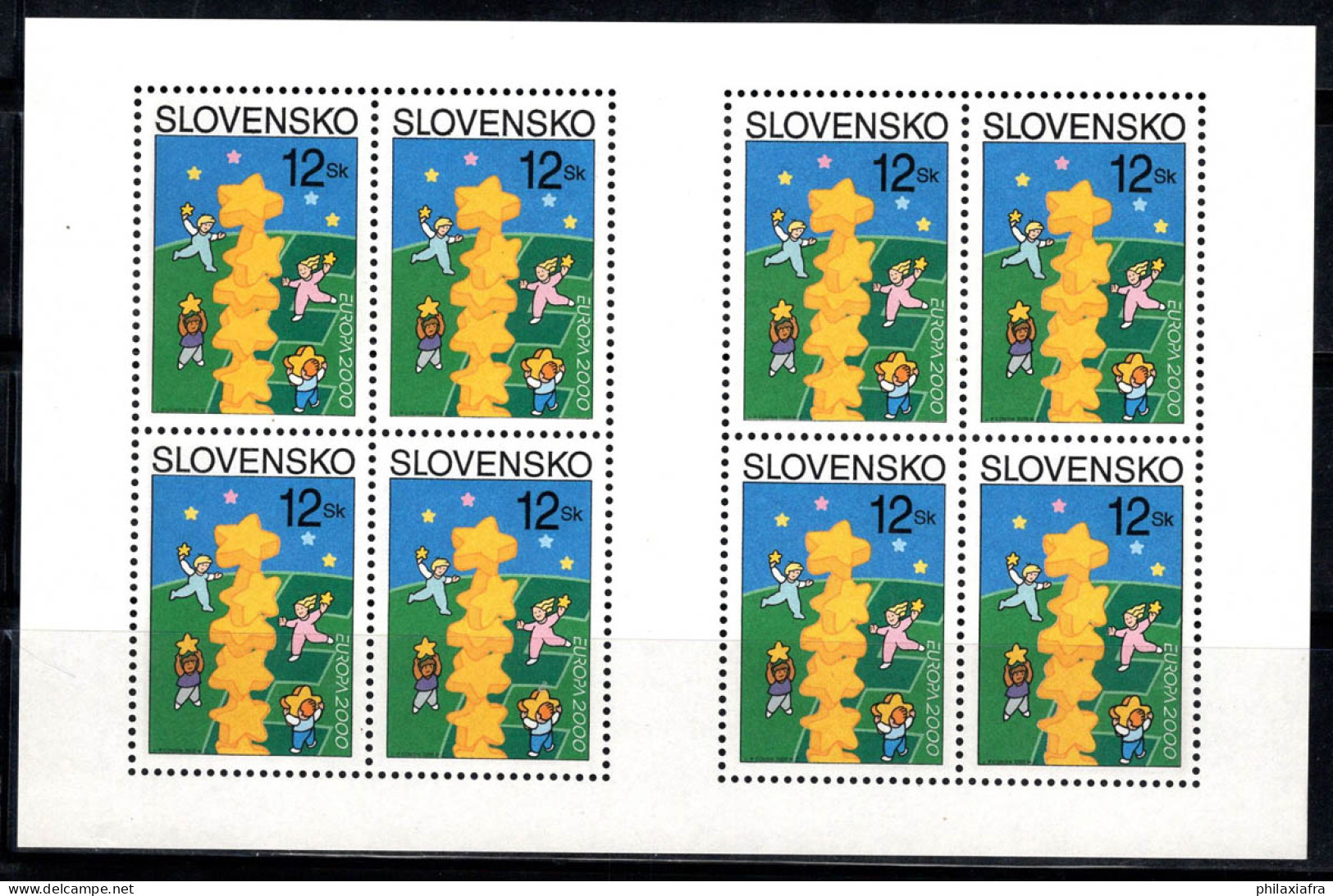 Slovaquie 2000 Mi. 368 Y Mini Feuille 100% Neuf ** Tour D'étoile,Enfants - Blocks & Sheetlets