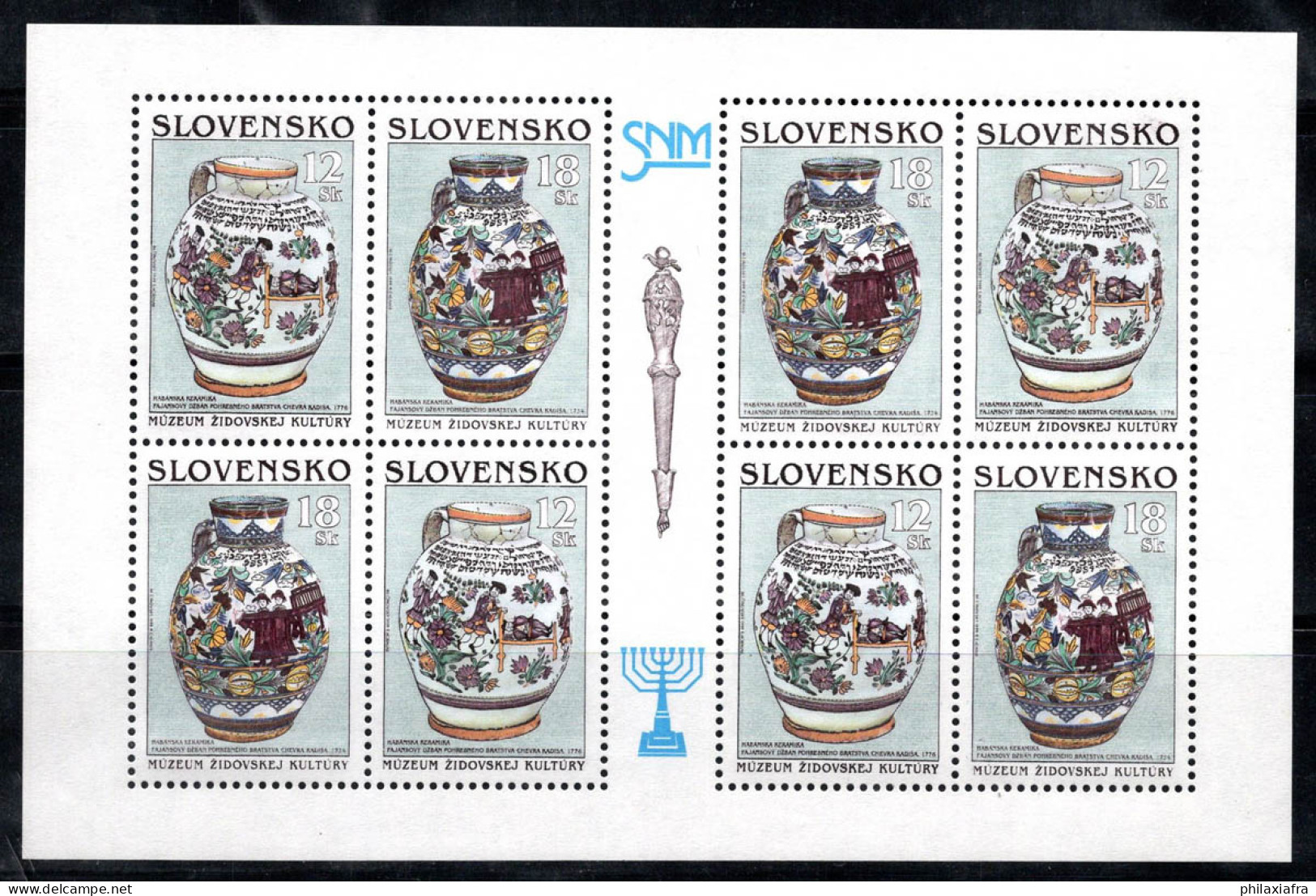 Slovaquie 1999 Mi. 356-57 Mini Feuille 100% Neuf ** Urnes Funéraires, Culture Juive - Blocks & Sheetlets