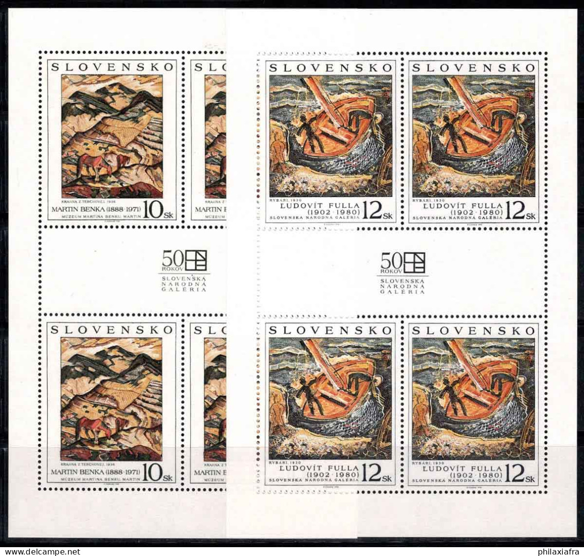 Slovaquie 1998 Mi. 324-25 Mini Feuille 100% Neuf ** Oeuvre - Blocs-feuillets