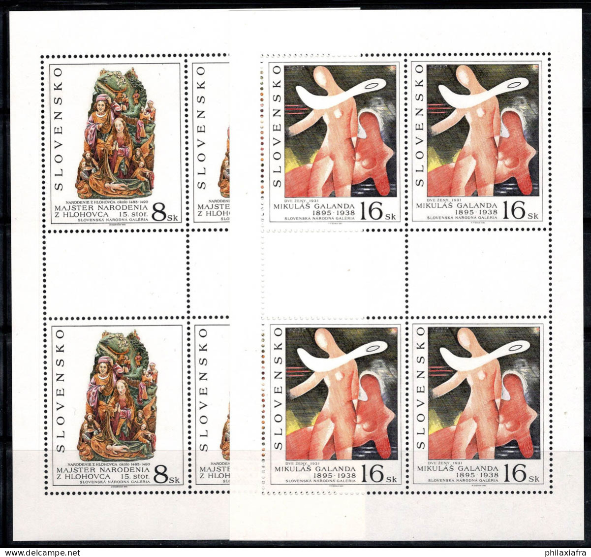 Slovaquie 1995 Mi. 243-44 Mini Feuille 100% Neuf ** Oeuvre - Blocks & Sheetlets