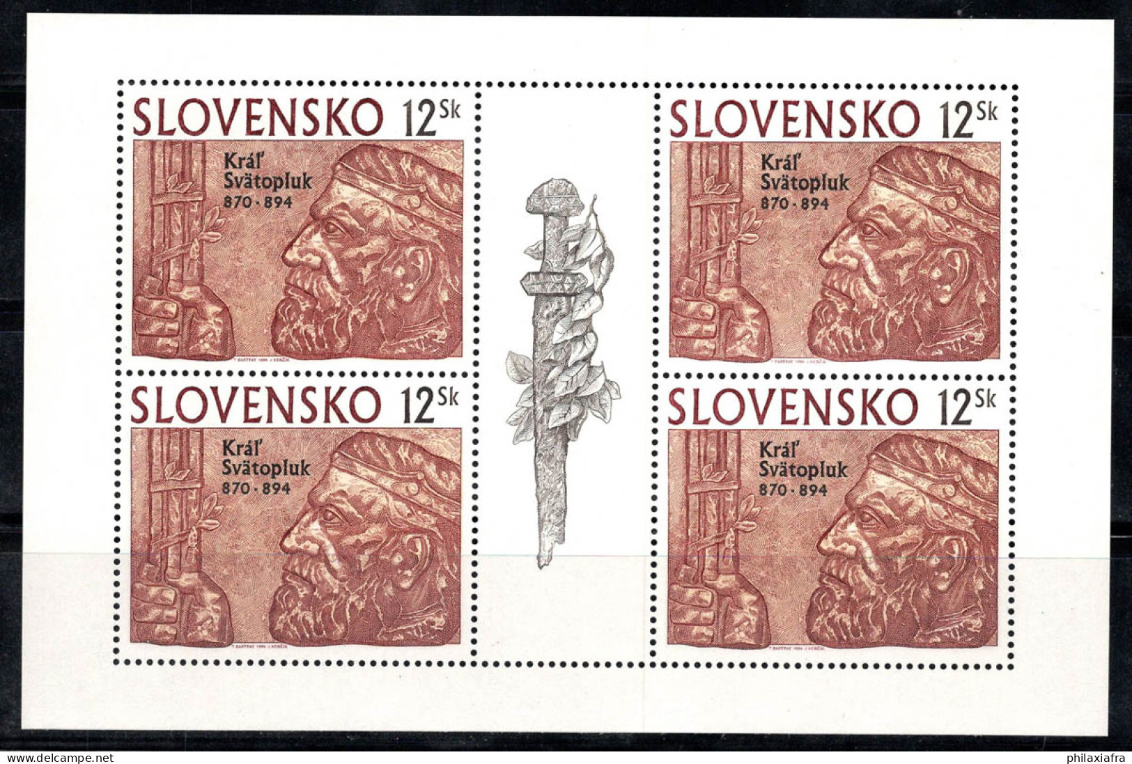 Slovaquie 1994 Mi. 198 Mini Feuille 100% Neuf ** Roi Swatopluck I, 12 Sk... - Blocks & Sheetlets