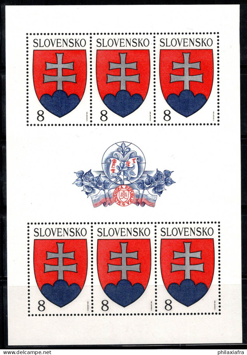 Slovaquie 1993 Mi. 162 Mini Feuille 100% Neuf ** Armoiries De L'État, 8 (Kcs)... - Blocks & Sheetlets