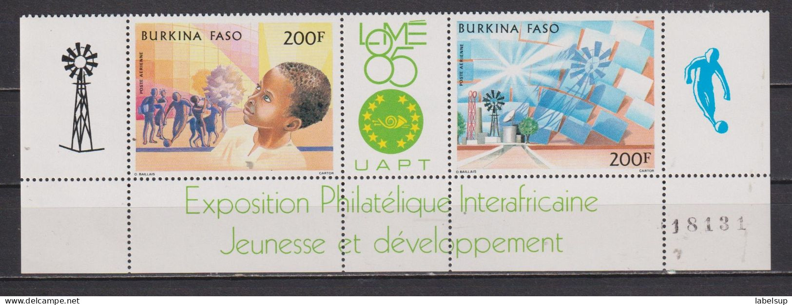 Lot De Timbres Neufs** Du Burkina Faso De 1985 YT PA 276 277 UATP Numéroté MNH - Burkina Faso (1984-...)