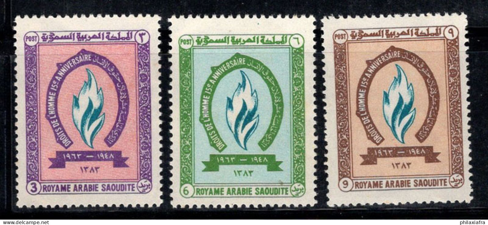 Arabie Saoudite 1964 Mi. 166-68 Neuf ** 100% Droits De L'homme,Flamme - Arabie Saoudite