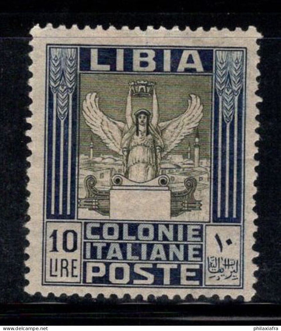 Libye Italienne 1921 Sass. 32 Neuf * MH 60% 10 L, Série Pictural, Victoire Ailée - Libye