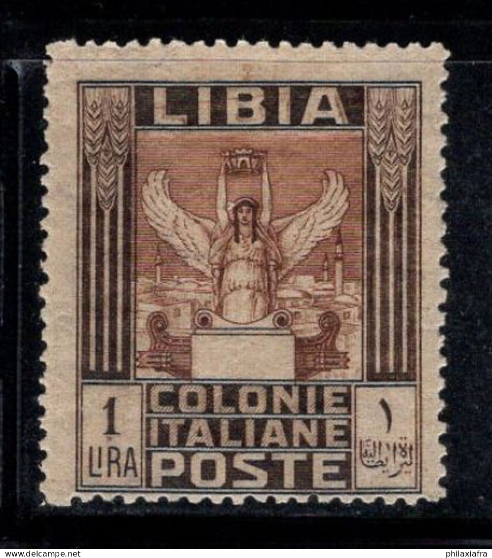 Libye Italienne 1921 Sass. 30 Neuf * MH 60% 1 L, Série Picturale, Victoire Ailée - Libië