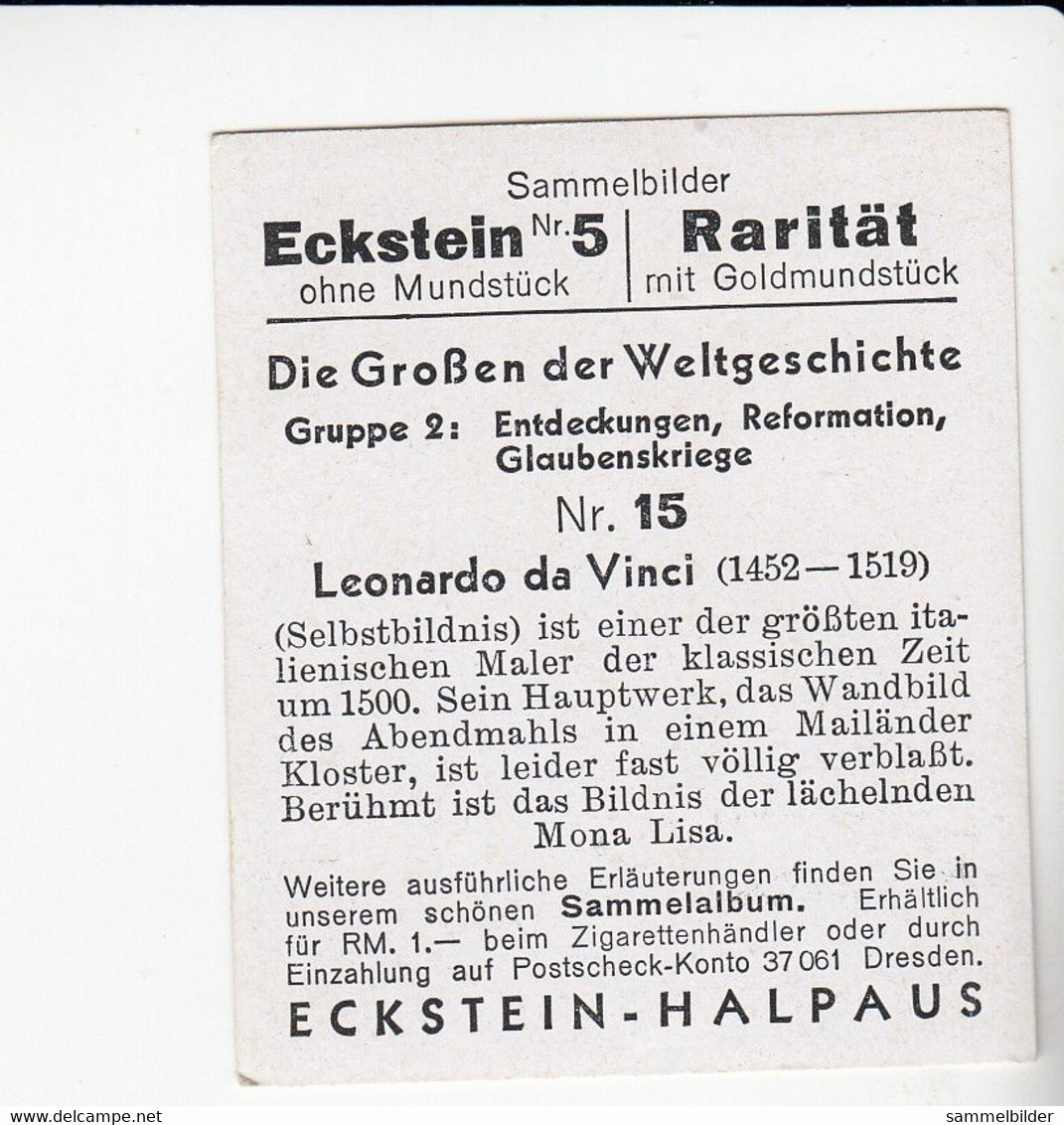 Eckstein Leonardo Da Vinci Maler    #15 Von 1934 - Other Brands