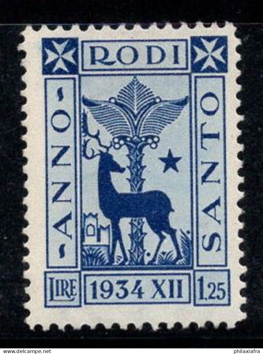 Égéen 1935 Sass. 97 Neuf ** 100% 1,25 L, Année Sainte,Cerf,Palmier... - Egeo