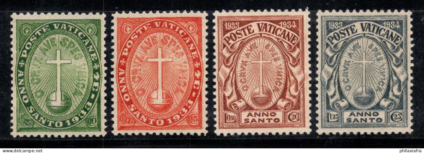 Vatican 1933 Sass. 15-18 Neuf ** 100% Croix Lumineuse, Année Sainte - Unused Stamps