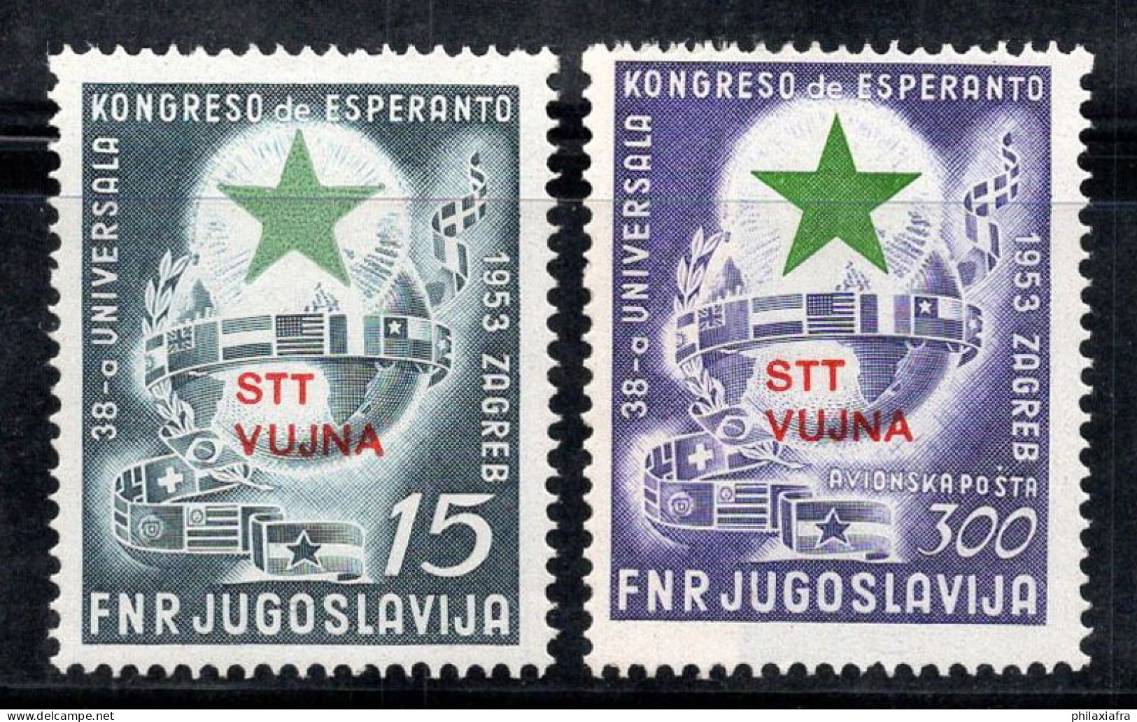 Trieste B 1953 Sass. 90, A20 Neuf ** 100% Surimprimé Congrès D'espéranto - Nuovi