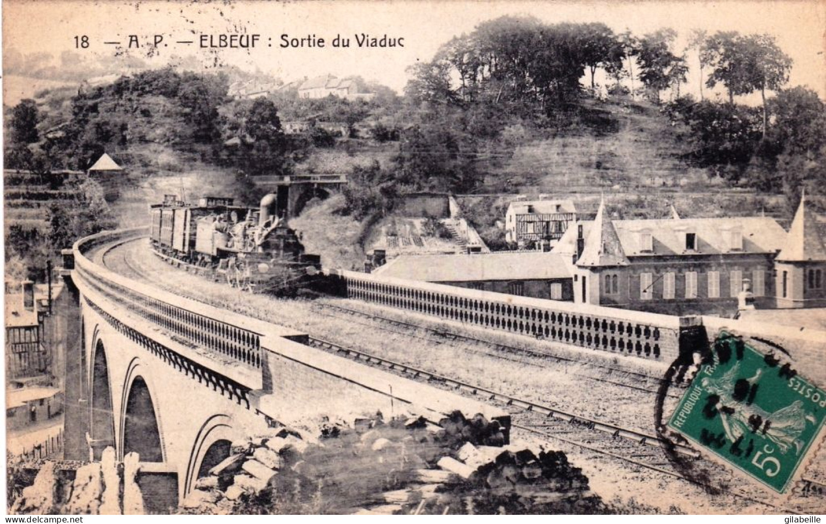 76 - Seine Maritime -  ELBEUF - Sortie Du Viaduc - Train Vapeur Sur Le Viaduc - Elbeuf