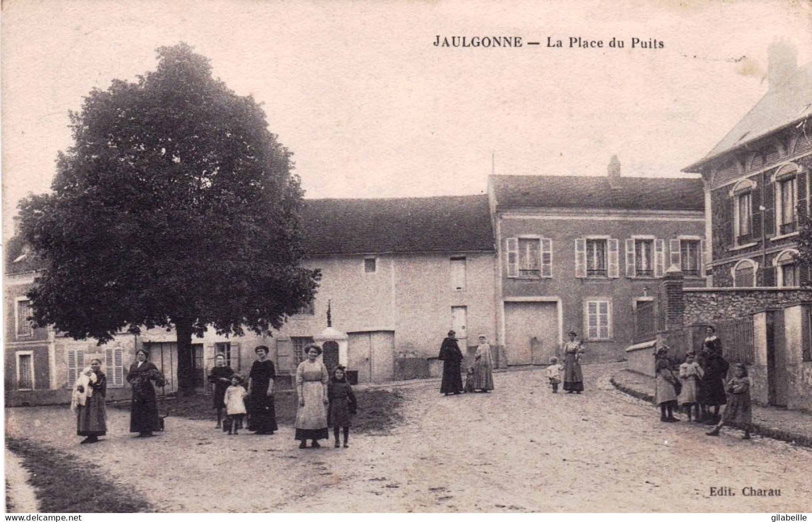 02 - Aisne -  JAULGONNE - La Place Du Puits - Sonstige & Ohne Zuordnung