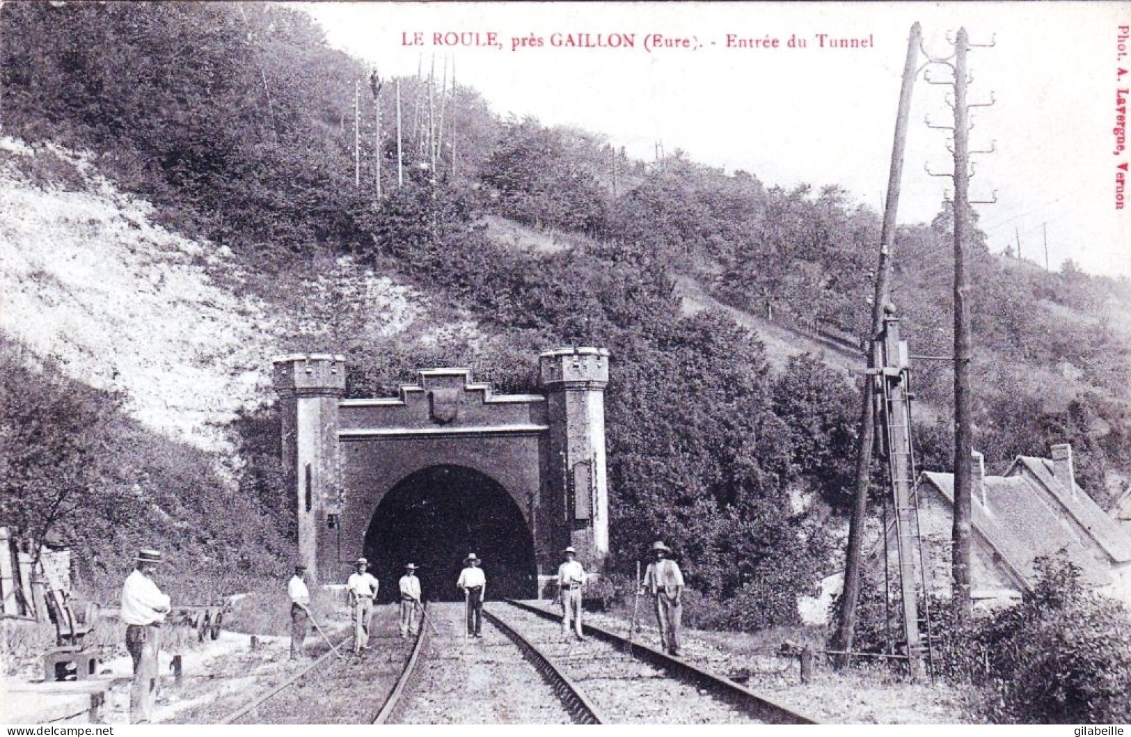27 - Eure -  LE ROULE Pres Gaillon - Entrée Du Tunnel - Cheminots Au Travail Sur La Voie De Chemin De Fer - Altri & Non Classificati