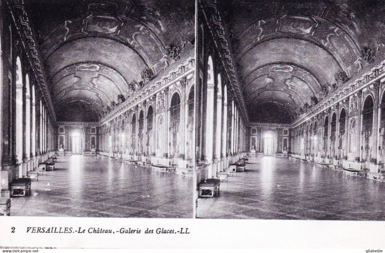 78 - VERSAILLES - Le Chateau -  Galerie Des Glaces - Carte Stereoscopique - Versailles (Schloß)