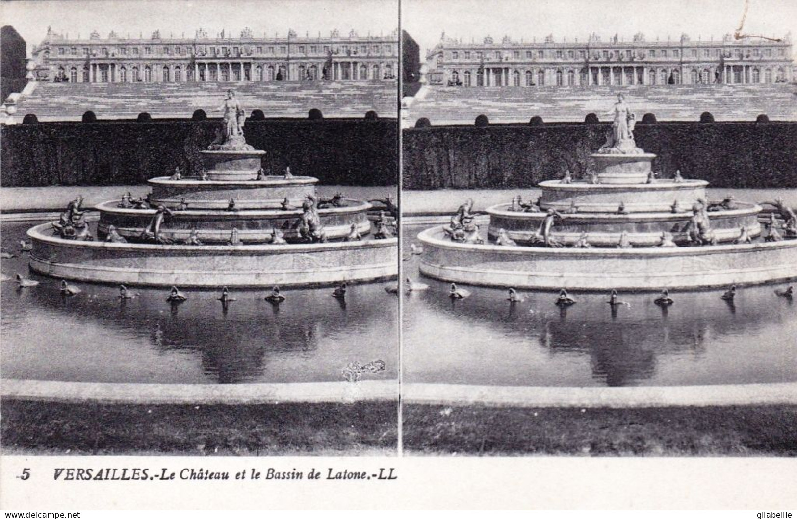 78 - VERSAILLES - Le Chateau -  Bassin De Latone - Carte Stereoscopique - Versailles (Château)