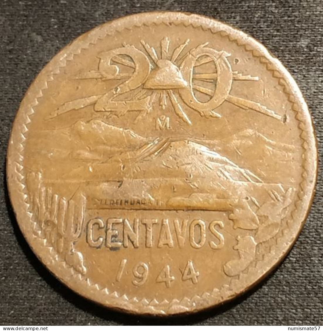 MEXIQUE - MEXICO - 20 CENTAVOS 1944 - Aigle Petit - KM 439 - Mexique