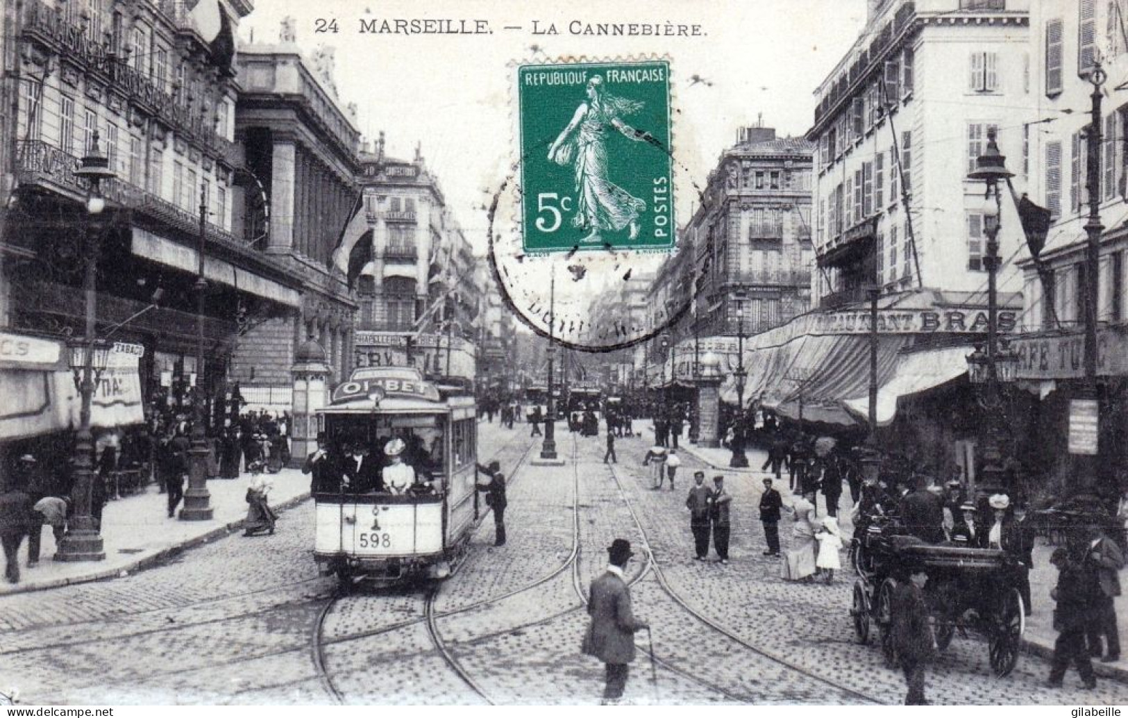 13 - MARSEILLE -  Tramway Sur La Rue Cannebiere ( Canebiere ) - Canebière, Stadtzentrum