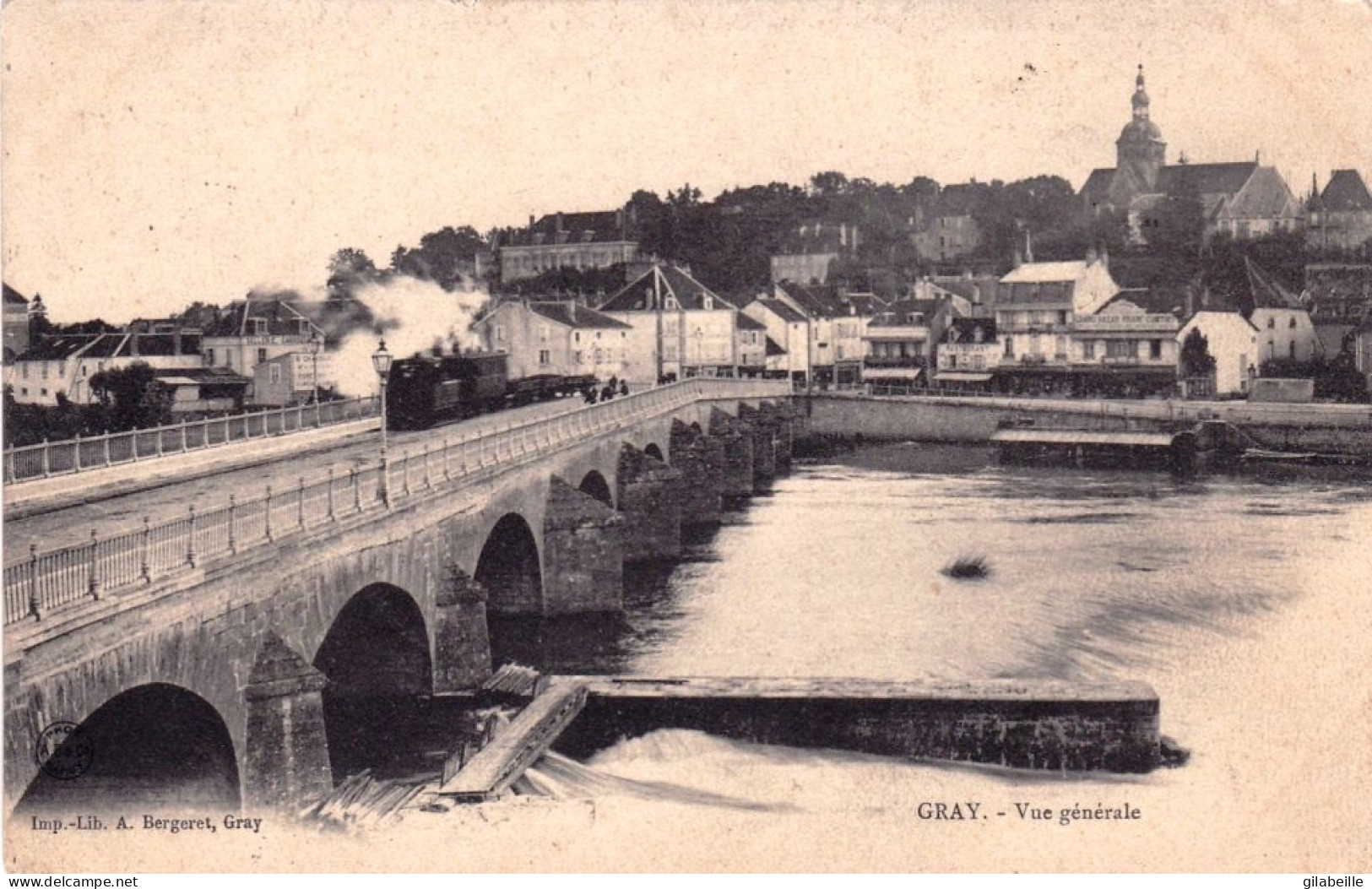 70 - Haute Saone -  GRAY - Vue Generale - Tramway Vapeur Sur Le Pont - Gray