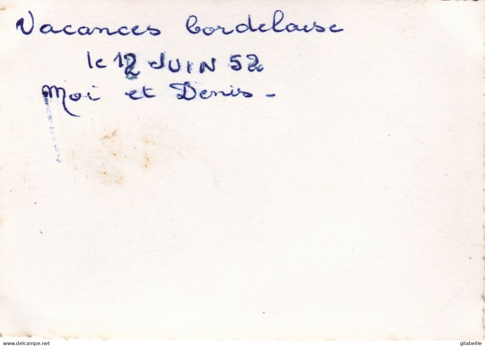 Photo 8.5 X 6.0  - Tandem Et Sa Remorque Sur La Route De Bordeaux - Juin 1952 - Places