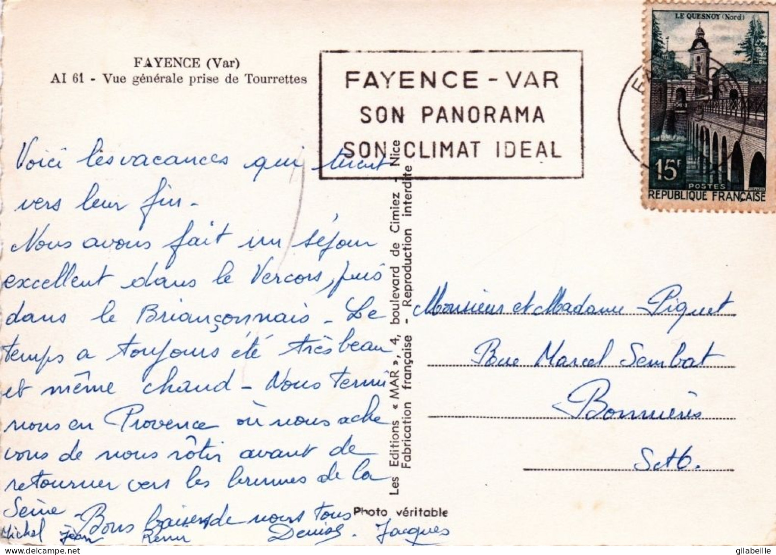 83 - Var -  FAYENCE - Vue Generale Prise De Tourettes - Fayence