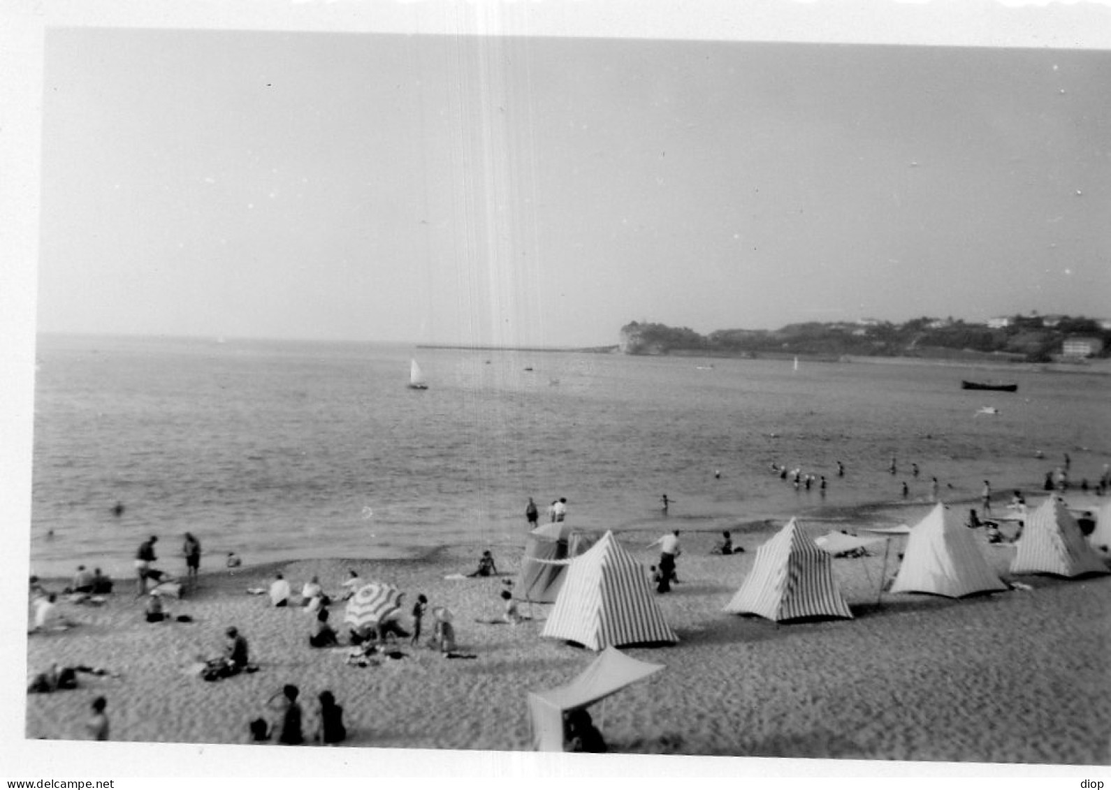 Photo Vintage Paris Snap Shop- Palge Beach Mer Sea Saint Jean De Luz  - Lieux