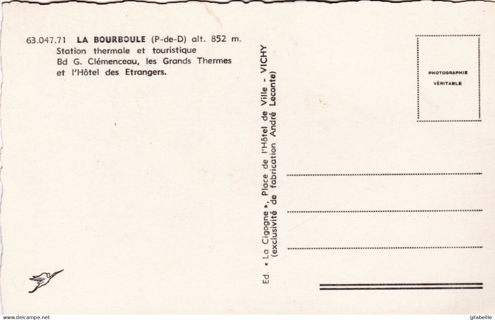 63 - Puy De Dome - LA BOURBOULE - Boulevard Georges Clemenceau - Les Grands Thermes Et L Hotel Des Etrangers - La Bourboule