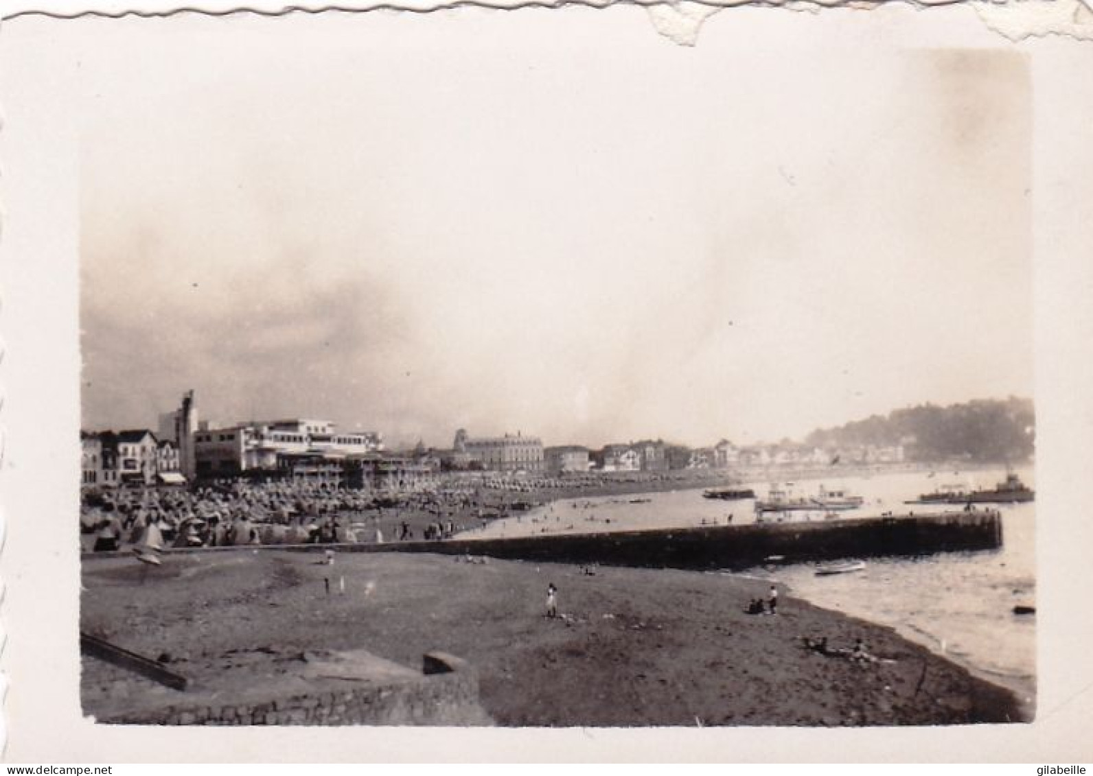 Photo 6.5 Cm X4.5 Cm -  SAINT JEAN  De LUZ - La Plage - Aout 1934 - Plaatsen