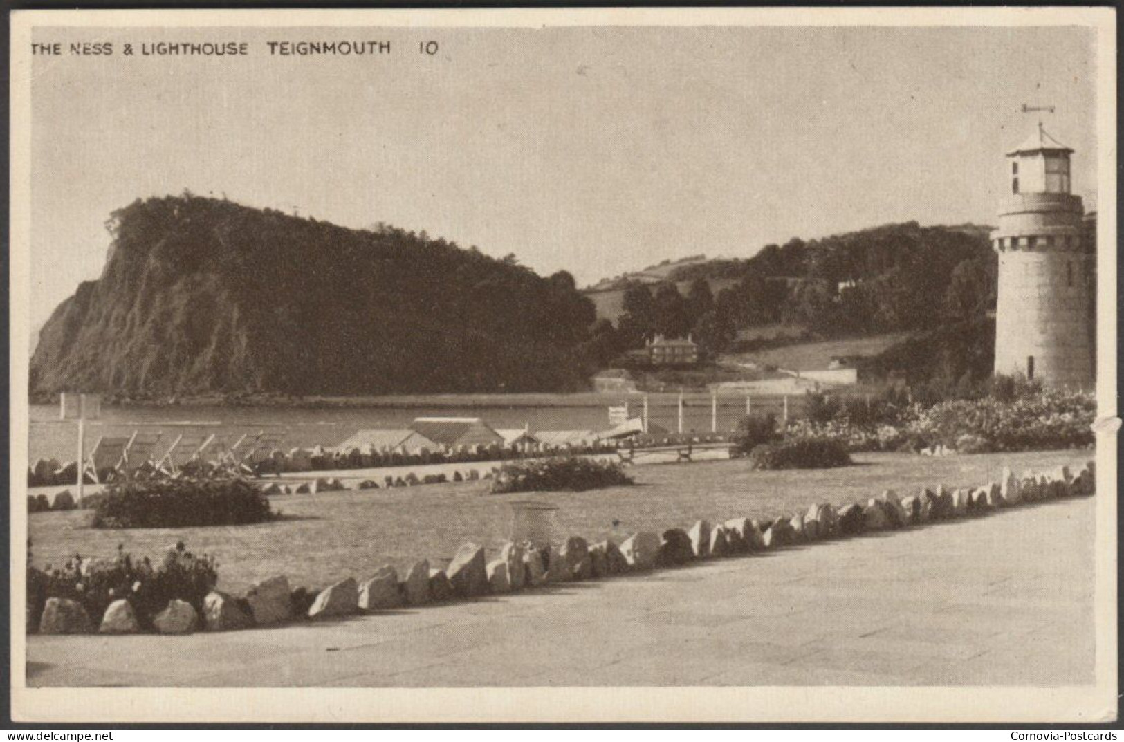 The Ness & Lighthouse, Teignmouth, Devon, C.1940s - Constance Postcard - Altri & Non Classificati