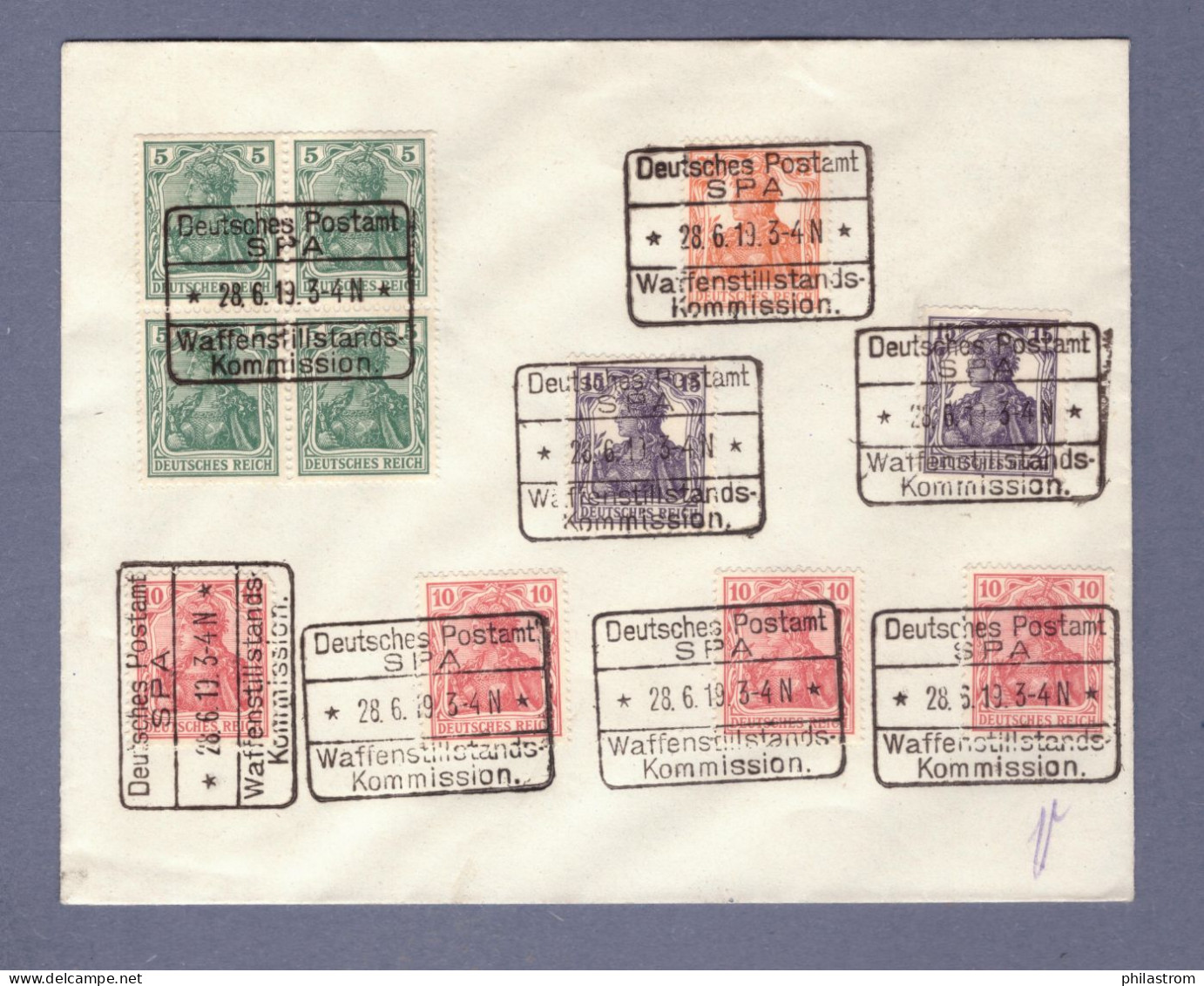 Weimar Brief - Deutsches Postamt SPA - Waffenstillstands Kommission 28.9.19 (CG13110-268) - Brieven En Documenten