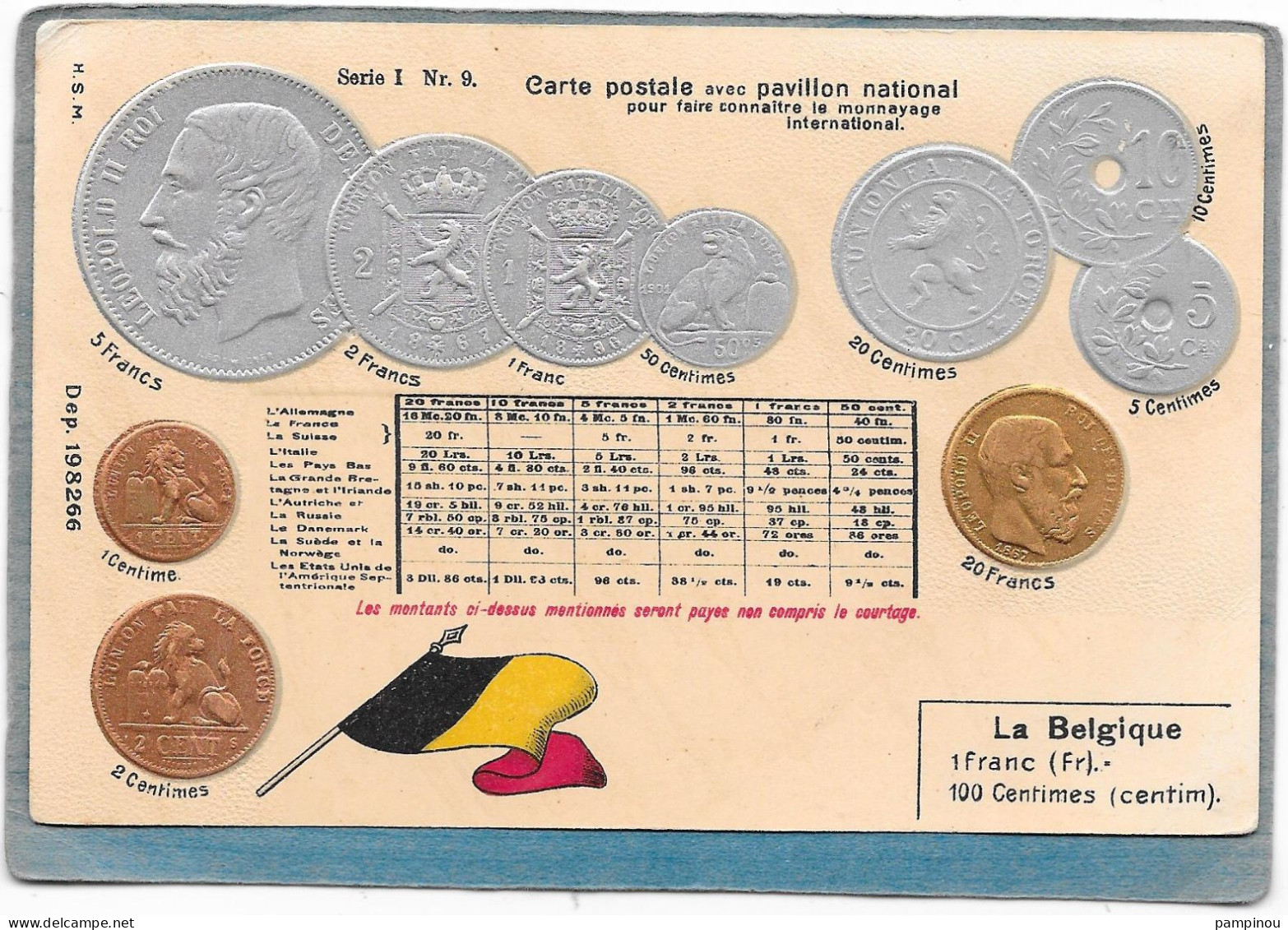 MONNAIES - La BELGIQUE - Numismatique - Gaufrée - Monnaies (représentations)