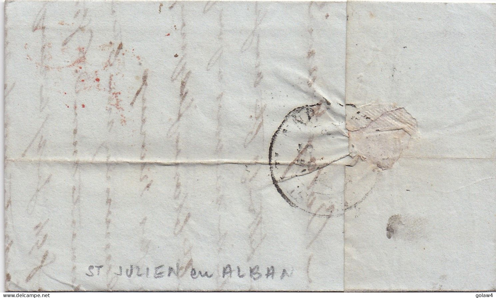 37113# LETTRE DECIME RURAL BOITE RURALE O Datée De ST JULIEN EN ALBAN Obl PRIVAS 14 MARS 1837 T13 ARDECHE ST ETIENNE - 1801-1848: Précurseurs XIX