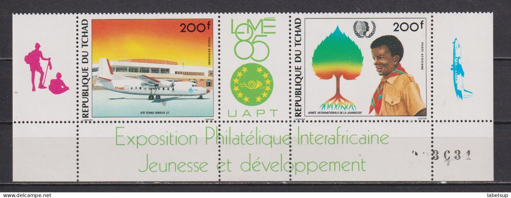Lot De Timbres Neufs** Du Tchad De 1985 YT PA 289 290 UATP Numéroté MNH - Tchad (1960-...)