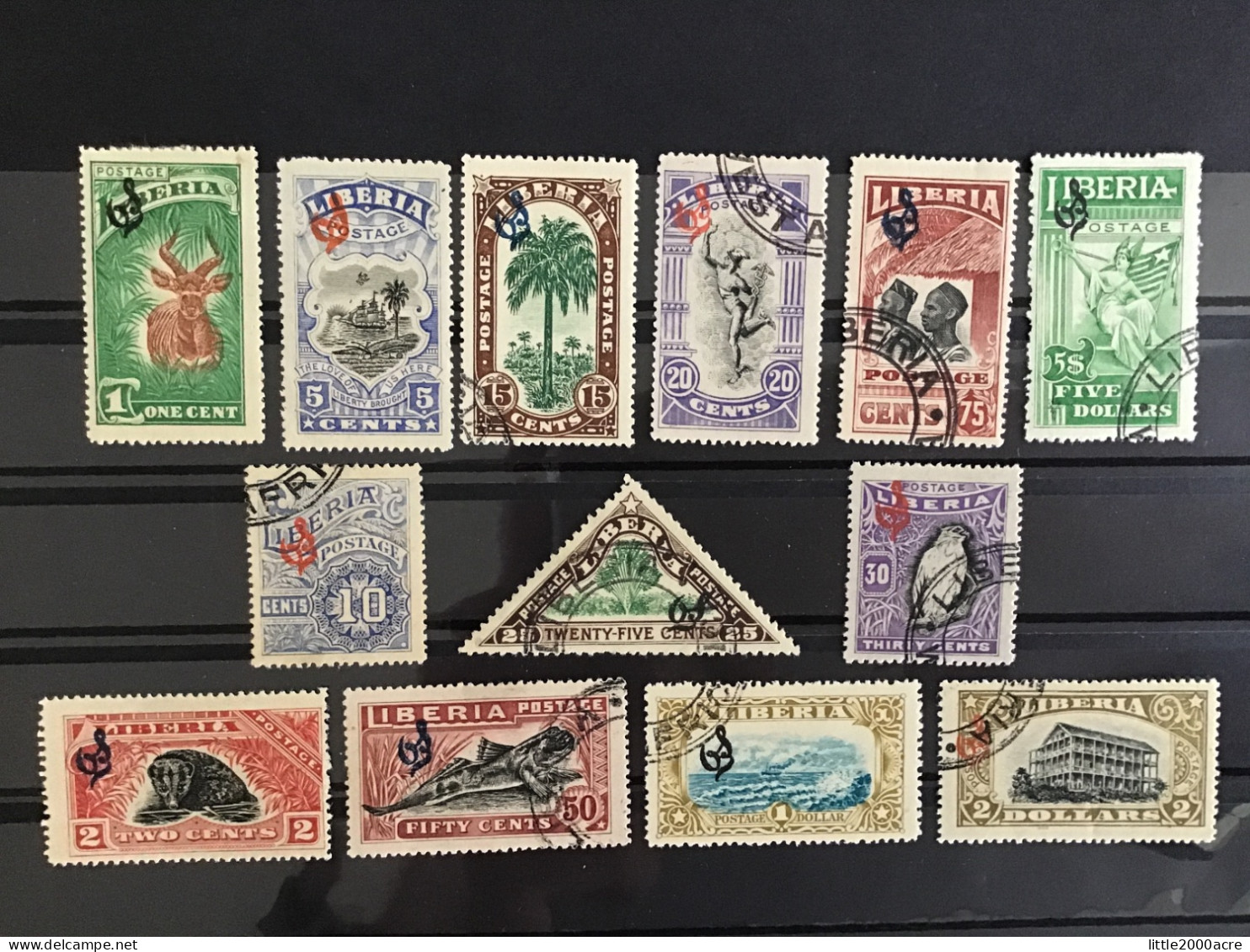 Liberia 1918 Official Stamps Set Mainly Used SG O362-74 Yv 90-102 - Liberia
