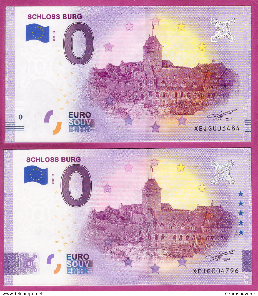 0-Euro XEJG 2020-11 SCHLOSS BURG Set NORMAL+ANNIVERSARY - Private Proofs / Unofficial