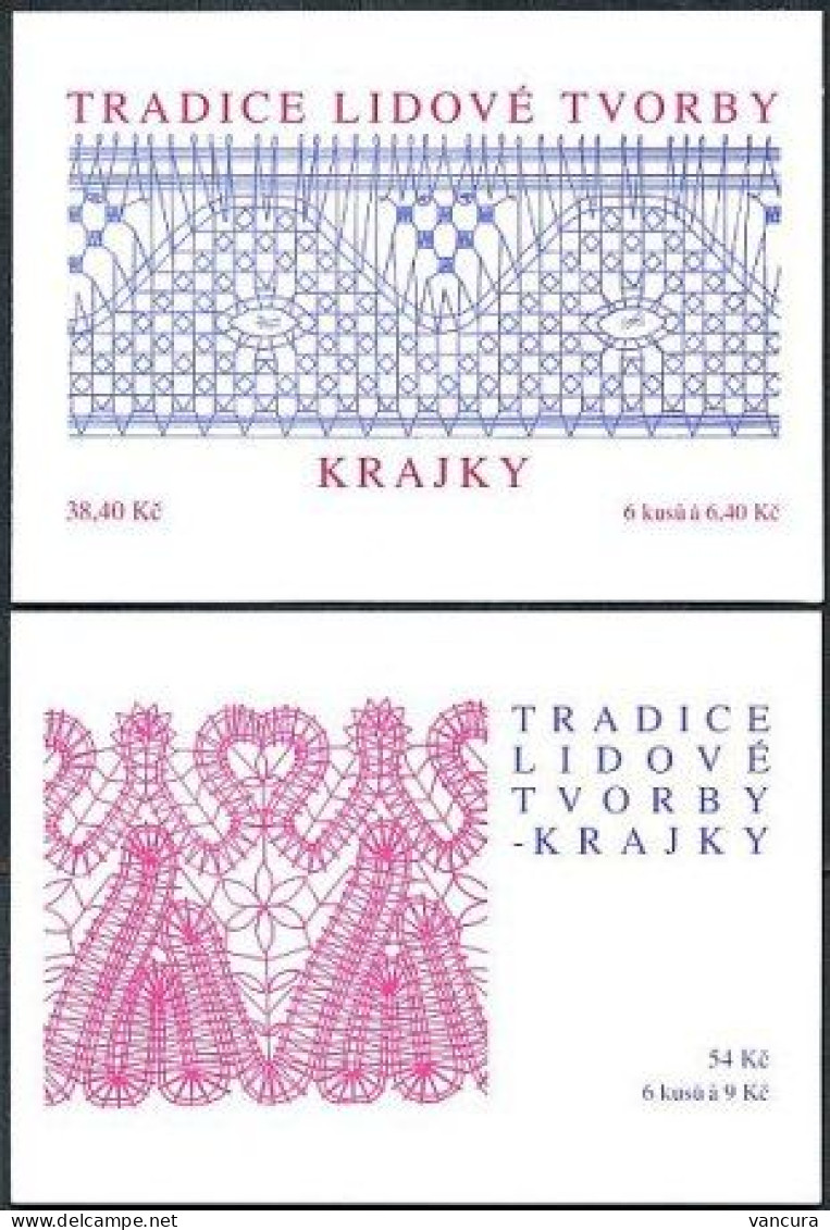 Booklets 352-3 Czech Republic Traditional Embroidery 2003 Lace - Textile