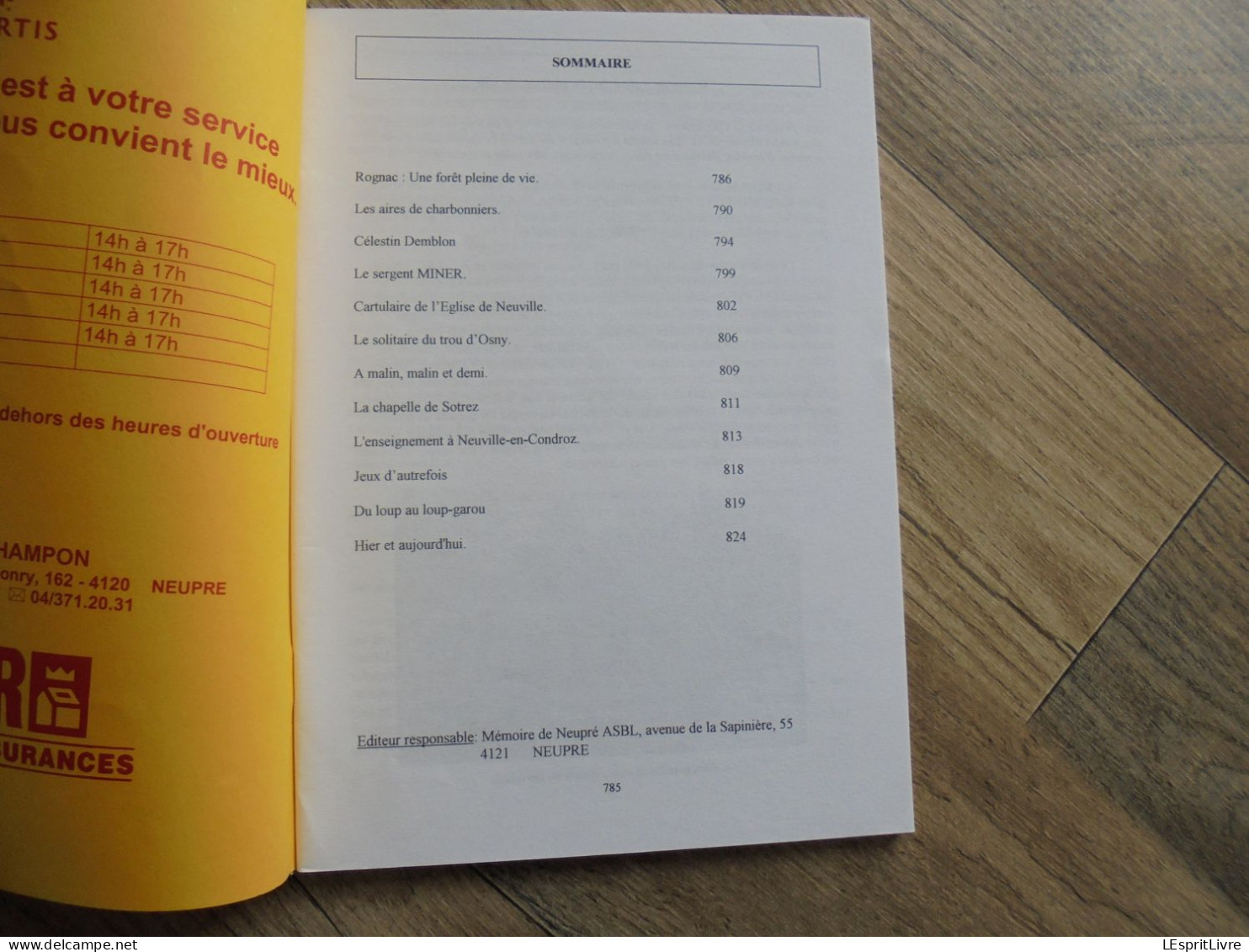 MEMOIRE DE NEUPRE N° 22 Régionalisme Trou Osny Loup Charbonniers Chapelle Sotrez Ecole Cartulaire Neuville Demblon - Belgium