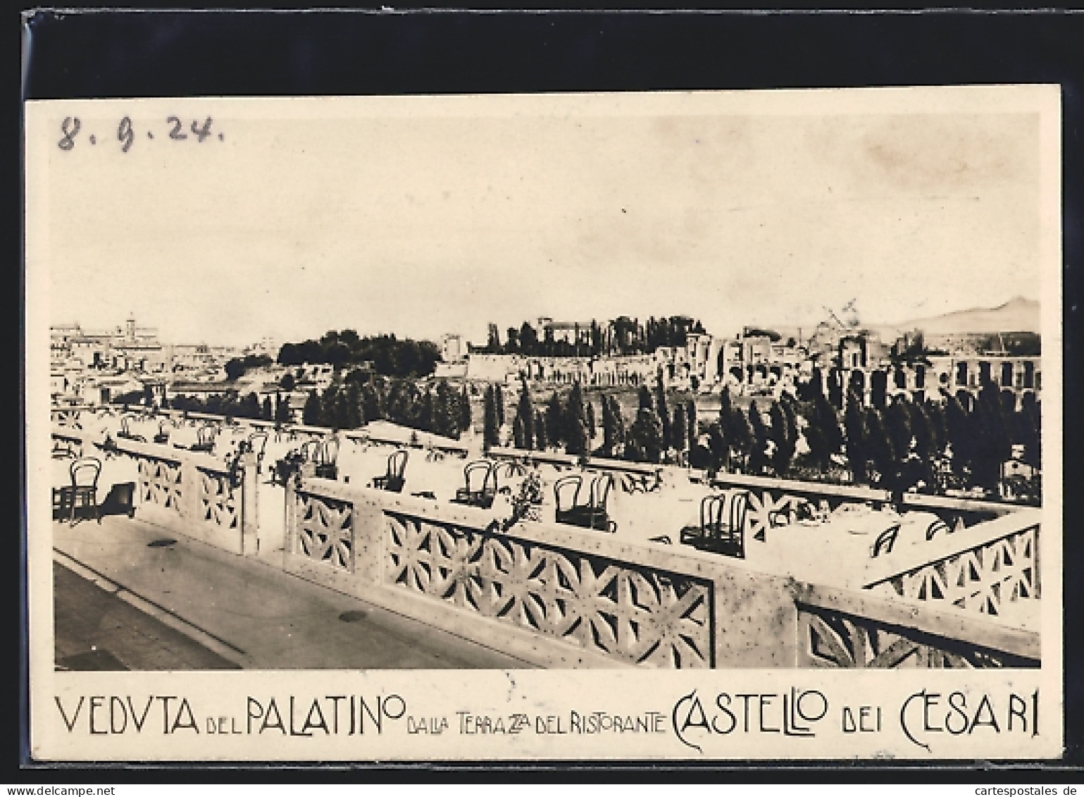 Cartolina Roma, Veduta Del Palatino Dalla Terrazza Del Ristorante Castello Dei Cesari  - Autres & Non Classés