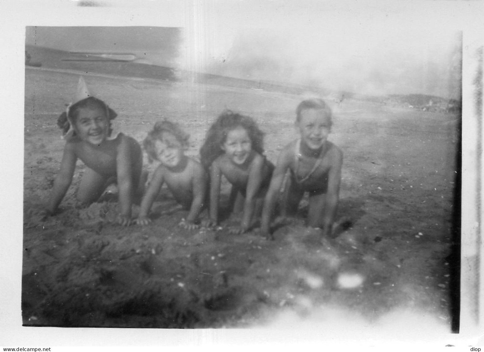 Photo Vintage Paris Snap Shop-enfant Child Mer Sea Plage Beach Babourg - Anonyme Personen