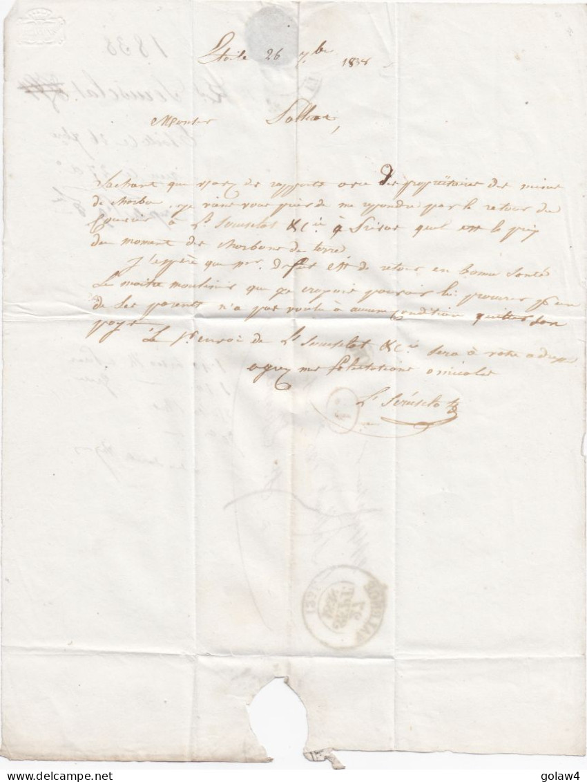 37115# LOT 2 LETTRES DECIME RURAL OR ORIGINE RURALE Datée De ETOILE Obl VALENCE 1838 DROME - 1801-1848: Précurseurs XIX