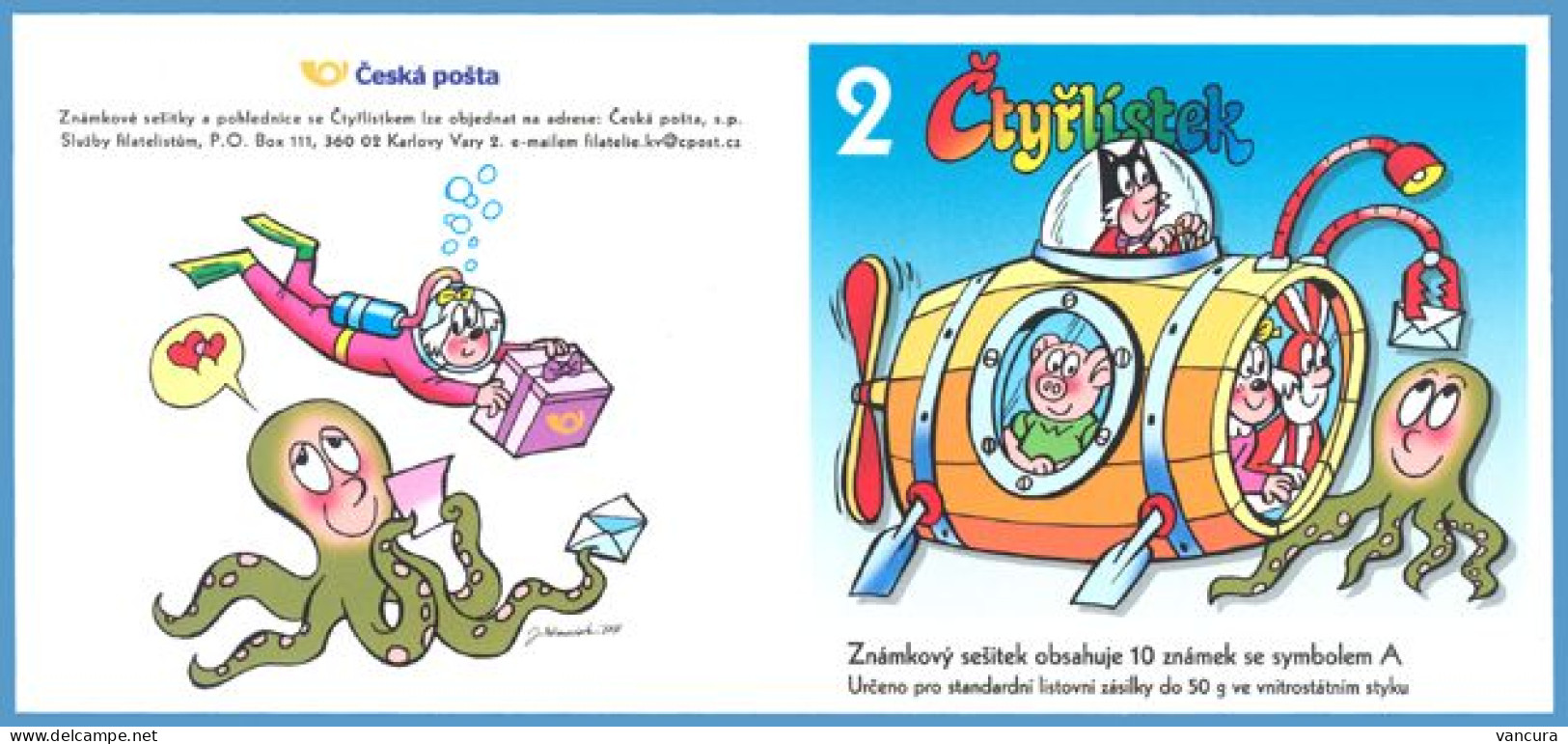 Booklet 657 Czech Republic Myspulin Of Ctyrlistek, Four-Leaf Clover Cat, Comics Character 2010 1st Edition - Scheikunde