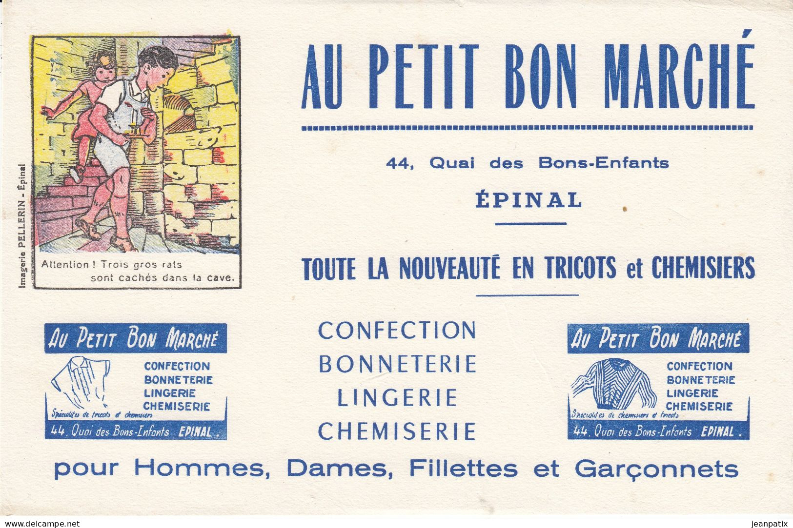 BUVARD & BLOTTER - AU PETIT MARCHé - Quai Des Bons Enfants - EPINAL - Imagerie Pellerin - Tricots Confection Bonneterie - Other & Unclassified
