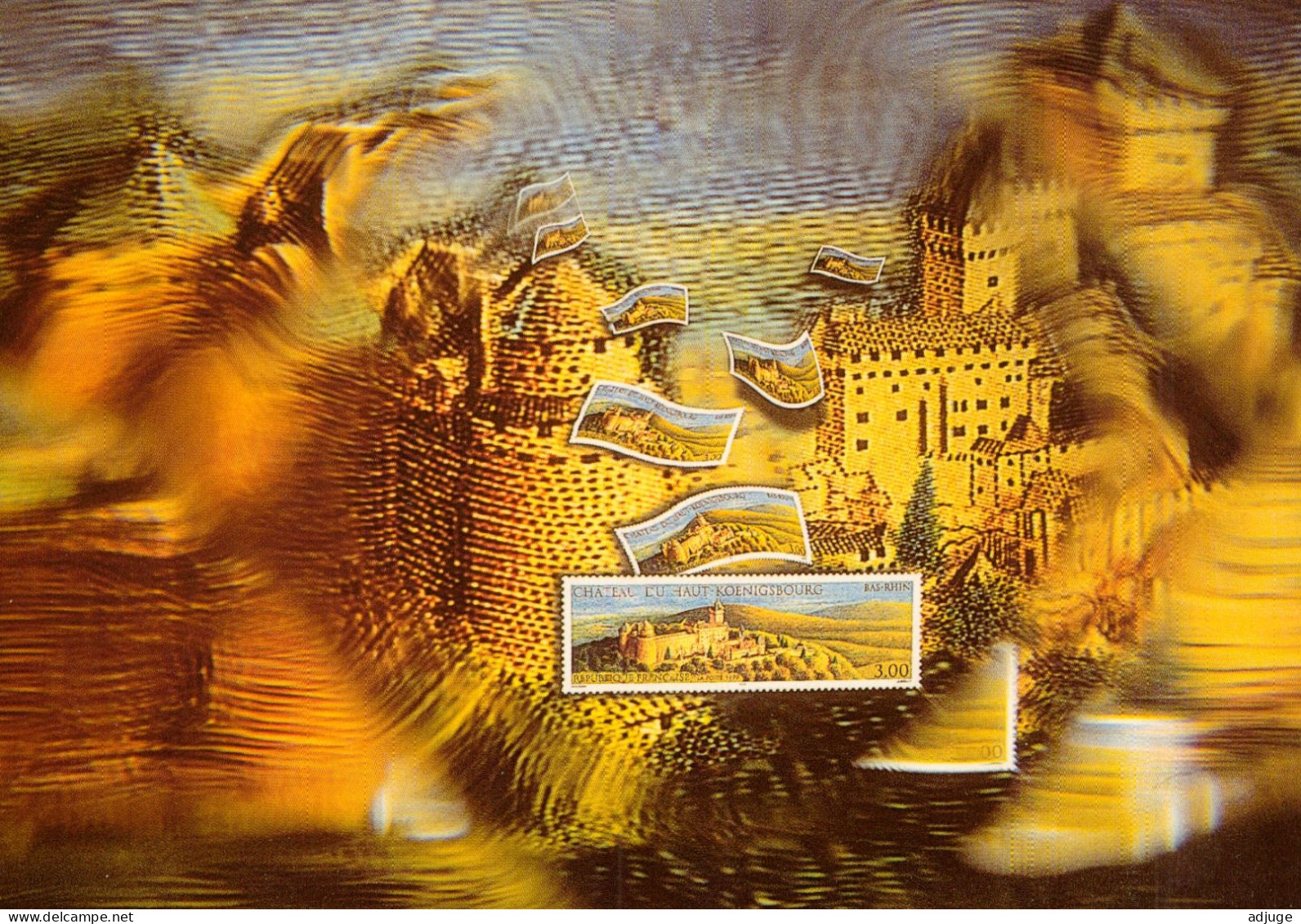 CPM- Timbre-Poste "Château Du Haut-Koenigsbourg" Conception S. Hochain, Graveur C. Jumelet_Photo D. Sarraute 2000* - Timbres (représentations)